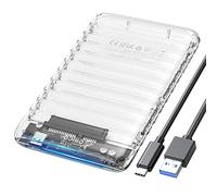 Carcasa Disco Duro 2,5 USB C, ORICO Transparente UASP Caja Disco Duro para HDD/SSD SATA III de 7mm y 9.5mm hasta 6 TB, con Cable USB, No Requiere Herramientas(ABS-2139C3)