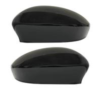Carcasa espejo retrovisor coche Para FIAT Para 500 2007-2020 Reemplazo 2 Piezas Negro/blanco/carbono Cubierta Espejo Lateral Tapa Ala Puerta Carcasa Cubierta Espejo Tapas(Black pair)