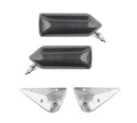 Carcasa Espejo Retrovisor Espejo Retrovisor Universal Retro Coche 2 Piezas Artesanal Cuadrado Estilo F1 Superficie Azu, Soporte Metal