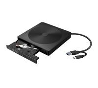 Carcasa externa de plástico para portátiles jixopn con puerto USB 3.0 tipo C, unidad óptica, doble puerto, Plug and Play.