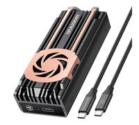 Carcasa Externa USB 4.0 de Aluminio, 40 Gbps, Carcasa para M.2 NVMe 2280 SSD, M-Key, Tubo de Calor de Cobre, Ventilador silencioso, Cable USB-C 40 Gbps