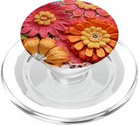 Carcasa, Funda, Flores 3D Efecto Flor Naranja Rosa Floral PopSockets PopGrip para MagSafe