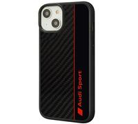 Carcasa Funda HardCase iPhone 14 Audi Carbon Look Negro Rojo