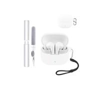 Carcasa Funda para Baseus Bass BP1 NC Auriculares, toergy a prueba de golpes, impermeable, suave y delgado Funda de silicona con cordón, llavero y kit de limpieza, color blanco