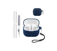 Carcasa Funda para Baseus Bass BP1 NC Auriculares, toergy a prueba de golpes, impermeable, suave y delgado Funda de silicona con cordón, llavero y kit de limpieza, azul
