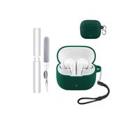 Carcasa Funda para Baseus Bass BP1 NC Auriculares, toergy a prueba de golpes, impermeable, suave y delgado Funda de silicona con cordón, llavero y kit de limpieza, verde