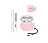 Carcasa Funda para Huawei FreeClip 2 Auriculares, toergy a prueba de golpes, impermeable, suave y delgada, cubierta de silicona con cordón, llavero y kit de limpieza, rosa