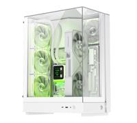 GAMEMAX T20 WH Caja PC Gaming Blanca Micro-ATX Cristal Templado 270° Acuario 90° Placa Base GPU Vertical 2×120mm ARGB Radiador 360mm SFX BTF-Ready para White Build