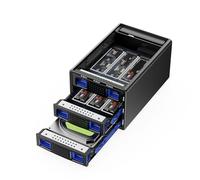 Carcasa HDD/SSD híbrida 3.5/2.5 SATA+6*M.2 NVMe con ventilador, carcasa de disco duro USB3.2 10Gbps compatible con SSD M-Key/M+B Key de 2230/42/60/80/110 con cable USB CC y AC, capacidad de 70TB