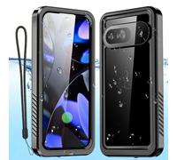 Carcasa impermeable para Google Pixel 9, protector de pantalla transparente, resistente a la nieve y golpes, certificado IP68 [Real 360]