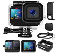 Carcasa Impermeable para GoPro Hero 13, 12, 11, 10, 9, Protector de Pantalla de Vidrio Templado Negro, Funda Protectora de Silicona, Kit de Accesorios para Gopro13, Gopro12, Gopro11, Gopro10, Gopro9