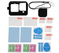 Carcasa impermeable Protectores de pantalla para GoPro Hero13 12 11 10 9 Revestimiento antirreflectante Tapa lateral de la batería Cordón Tapa de