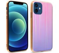 Carcasa iPhone 12 Mini Holograma Arcoíris Rígida Aurora Collection - Rosa