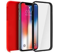 Carcasa iPhone X Protección 360ª Silicona + Trasera policarbonato - Roja