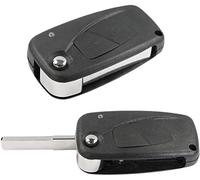 Carcasa Llave Carcasa Mando Negro 2 Teclas y Hoja Fiat Punto Stilo Panda Doblò 500 600 Ducato Bravo Brava Marea Idea chiavit Rodillos Concha Llaves Coche Repuesto Logo sin electrónica y Transponder