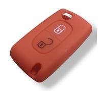 Carcasa Llave Compatible con Citroën C2 C3 C4 C5 Nemo Peugeot 207 208 307 308 407 408 Silicona 2 Botones Llavero Protección Suave Mando (Rojo)