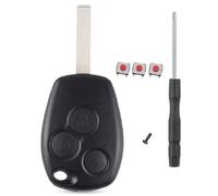 Carcasa llave para Renaul-t Twingo, 3 botones, carcasa compatible con Renaul-t Clio, Kangoo,Modus,Master,Trafic Duster, Vivaro,Espace - Carcasa de llave Plip Car Utilitaire Mando (VA2 Hoja)