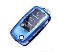 Carcasa Llave para VW para Polo para Tiguan para Passat B8 para Golf 4 5 6 MK4 para Jetta para Lavida Funda para Llave De Coche Funda Protectora Completa para Llave(A-Blue)