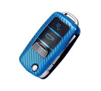 Carcasa Llave para VW para Polo para Tiguan para Passat para Golf para Jetta para Lavida Funda para Llave De Coche Funda Protectora Completa Bolsa(A-Blue)