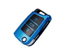 Carcasa Llave para VW para Polo para Tiguan para Passat para Golf para Jetta para Lavida Funda para Llave De Coche Funda Protectora Completa Bolsa(B-Blue)