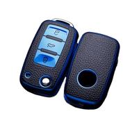 Carcasa Llave para VW para Polo para Tiguan para Passat para Golf para Jetta para Lavida Funda para Llave De Coche Protección Completa para Llave(Blue)
