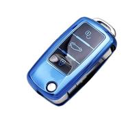 Carcasa Llave para VW para Polo para Tiguan para Passat para Golf para Jetta para Lavida Funda para Llave Coche Protectora Completa para Llave Bolsa(Blue)