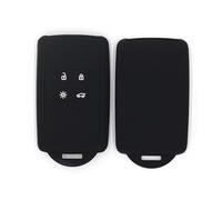 Carcasa Llave Silicona Compatible con Renault Clio V Megane IV Grand Scenic IV Kadjar Captur Koleos II Dacia Duster >2018 Goma Llavero Protección Mando Coche (Negro)