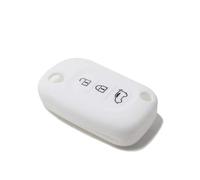 Carcasa Llave Silicona Compatible con Smart 453 Fortwo Forfour Goma 3 Botones Llavero Protección Suave Mando Coche (Blanco)