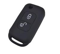 Carcasa Llave Silicona Goma Compatible con Mercedes Benz W168 W202 W203 W208 W210 Clase A B C E CL 2 Botones Llavero Protección Suave Mando Coche (Negro)