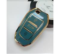 Carcasa Llave TPU Brillante Compatible con Peugeot 308 408 508 2008 3008 5008 Citroën C4 DS3 DS4 DS5 Silicona 3 Botones Protección Mando Coche (Dorado - Gris/Oro)