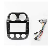 Carcasa Marco Radio Coche para Jeep para Compass para Patriot 2010-2016 10,1 Pulgadas Radio Fascias Estéreo Tablero Marco 2 DIN GPS MP5 Android Panel Embellecedor(Frame AN Cable)
