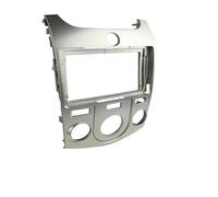 Carcasa Marco Radio Coche para KIA para Forte para Manual AC Radio Coche 9 Pulgadas Fascia Pantalla Panel Tablero Instalación Reajuste Kit Montaje Embellecedor(Plata)