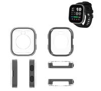 Carcasa metálica compatible con Amazfit Bip Max, carcasa rígida a prueba de golpes con protección impermeable y resistente al sudor para deportes al aire libre, color gris
