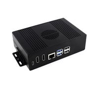 Carcasa metálica NVME PCIE con doble salida HDMI 4K e interfaces tipo C para placa base Raspberry 5
