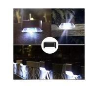 (Carcasa negra-blanca-24 piezas) Luces solares para terraza, 32 luces de paso para exteriores, luces