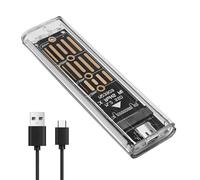 Carcasa NVME,Carcasa SSD M.2 NVMe Not SATA Carcasa Disco Duro M.2 NVMe NO SATA Adaptador 10Gbps USB 3.1 Gen 2, Compatible con 2230/2242/2260/2280 NV-Me y S-ATA M-Key / B + M, con Cable USB C a C/A