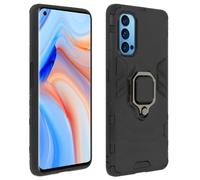 Carcasa Oppo Reno 4 Pro 5G Bimateria anillo-soporte Metálico - Negro