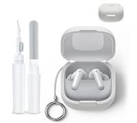 Carcasa para Anker Soundcore P31i - Silicona de alta calidad con mosquetón, puntos de limpieza, resistente a los golpes, resistente al polvo, protección de 360° para auriculares, color blanco