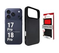 Carcasa para Apple iPhone 18 Pro/17 Pro, color negro mate, ultrafina, TPU | DISPLEX Carcasa esencial, acabado suave al tacto, protección contra caídas, TPU, borde elevado, absorbe los golpes