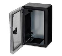 Carcasa para armario de pared, IP65, carcasa industrial, carcasa vacía, plástico ABS, placa de montaje, cierre BOXEXPERT Serie Fleet, diferentes tamaños, color negro transparente (300 x 200 x 130 mm)