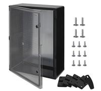 Carcasa para armario de pared, IP65, carcasa industrial, carcasa vacía, plástico ABS, placa de montaje, cierre de bloqueo BOXEXPERT Serie Fleet, diferentes tamaños, color negro transparente (700 x 500