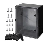 Carcasa para armario de pared, IP65, carcasa industrial, carcasa vacía, plástico ABS, placa de montaje, cierre BOXEXPERT Serie Fleet, diferentes tamaños, color negro transparente (500 x 400 x 240 mm)