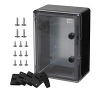 Caja Mural Caja IP65 Caja Industrial Caja vacía Plástico ABS vacía Placa de Montaje de la Caja Bloqueo BOXEXPERT Serie Fleet Varios tamaños Negro Transparente (350x250x150mm)