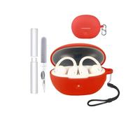 Carcasa para auriculares Baseus Bowie MC2 Air, toergy a prueba de golpes, impermeable, suave y delgada, cubierta de silicona con cordón, llavero y kit de limpieza, rojo