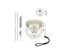 Carcasa para auriculares Baseus Inspire XC1, toergy a prueba de golpes, impermeable, suave y delgada, cubierta de silicona con cordón, llavero y kit de limpieza, color crema