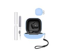 Carcasa para auriculares Beats Fit Pro, toergy a prueba de golpes, impermeable, suave y delgada, cubierta de silicona con cordón, llavero y kit de limpieza, azul