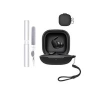 Carcasa para auriculares Beats Fit Pro, toergy a prueba de golpes, impermeable, suave y delgada, cubierta de silicona con cordón, llavero y kit de limpieza, color negro