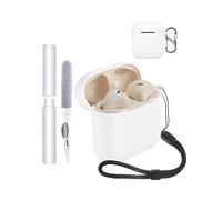 Carcasa para auriculares Marshall Minor IV, toergy a prueba de golpes, impermeable, suave y delgada, cubierta de silicona con cordón, llavero y kit de limpieza, color blanco