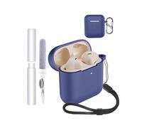 Carcasa para auriculares Marshall Minor IV, toergy a prueba de golpes, impermeable, suave y delgada, cubierta de silicona con cordón, llavero y kit de limpieza, azul