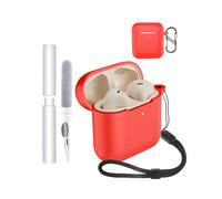Carcasa para auriculares Marshall Minor IV, toergy a prueba de golpes, impermeable, suave y delgada, cubierta de silicona con cordón, llavero y kit de limpieza, rojo
